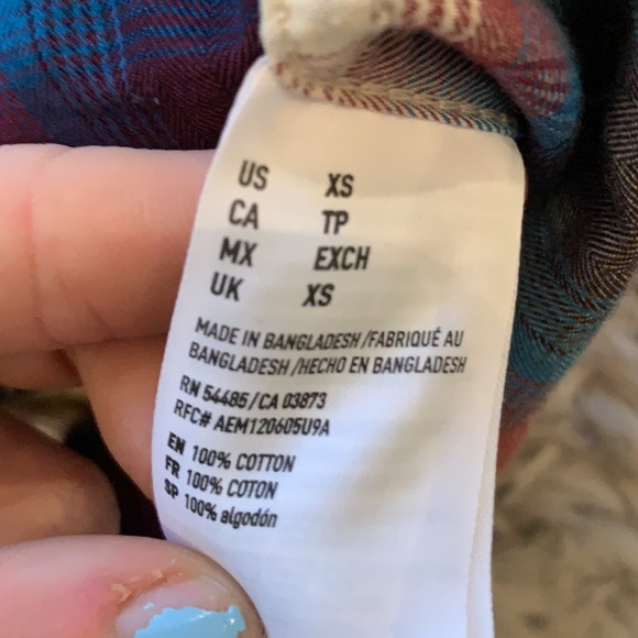 AMERICAN EAGLE PLAID BUTTON DOWN LONG SLEEVE - Picture 7 of 8